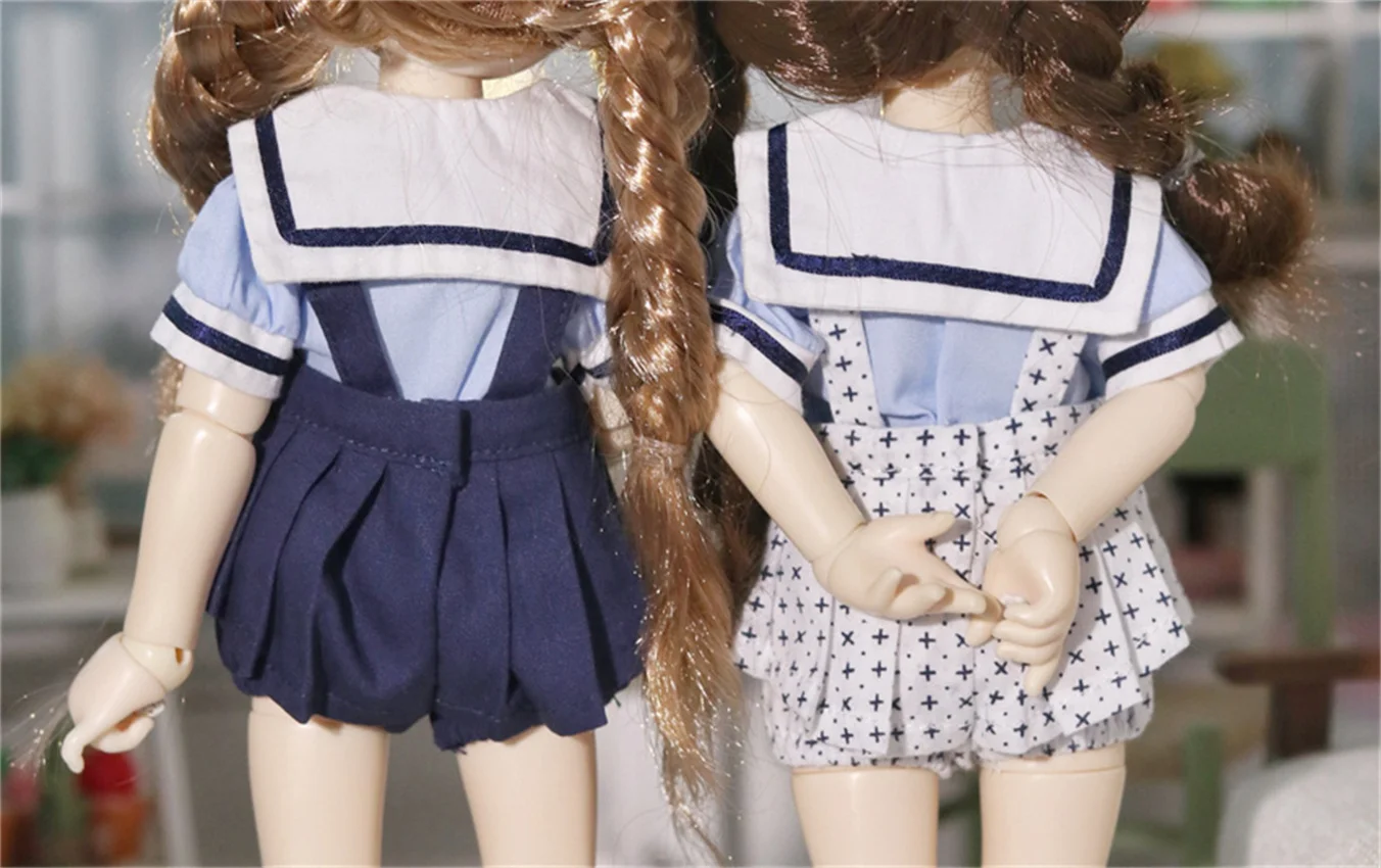 Bjd  clothes 1/6  ,YOSD, small 1/6 Doll school uniform set (blouse + culottes)