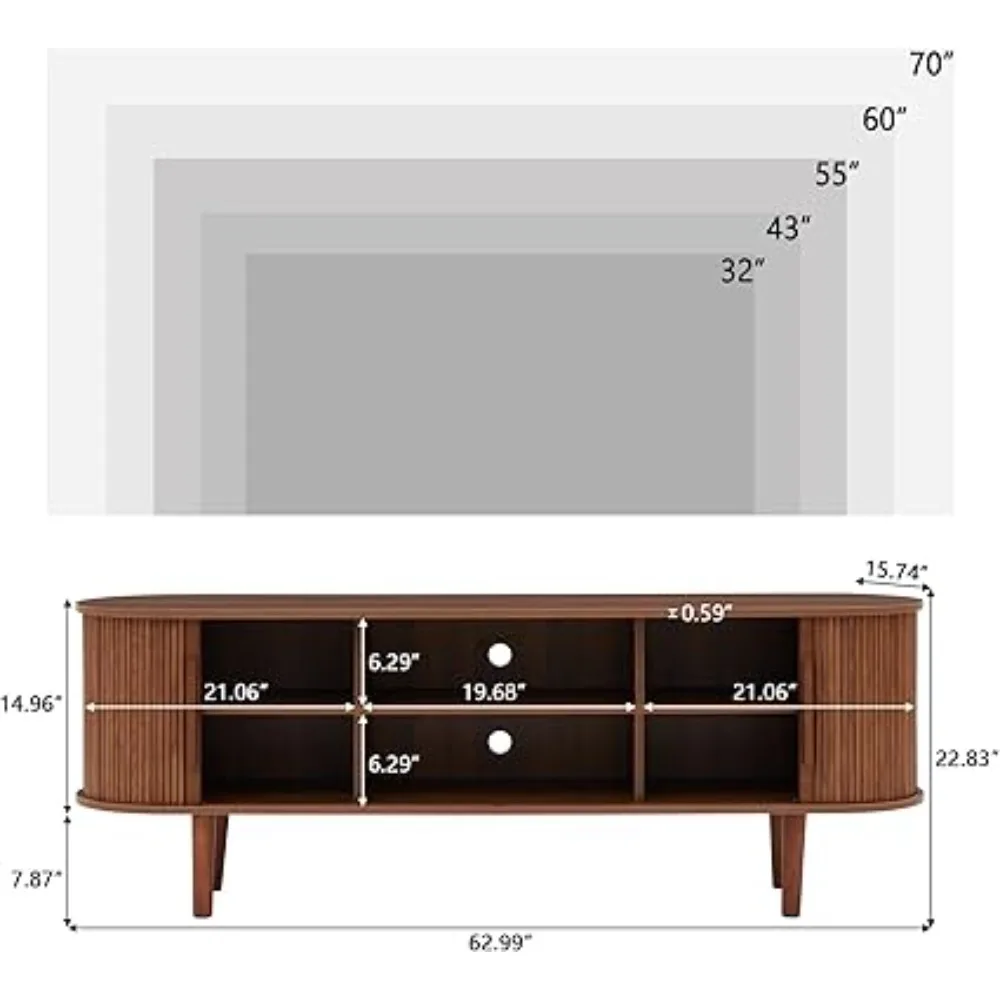 TV Stand, Modern TV Console Table with Storage Compartment and Sliding Door, Gaming Entertainment Center