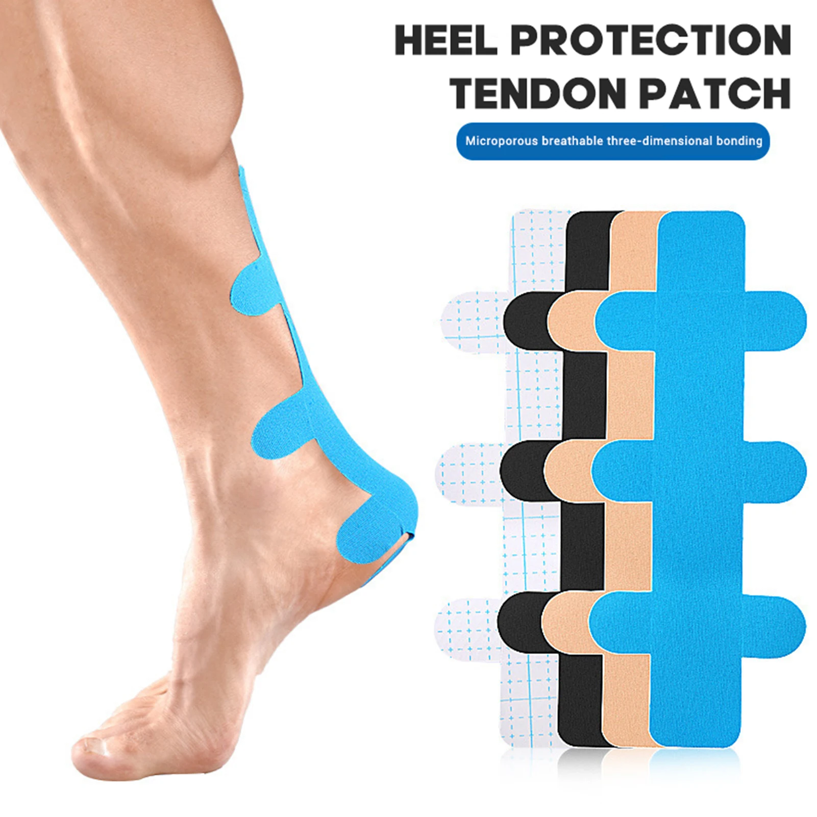 1 Set Pre-Cut Kinesiology Tape Breathable Calf Muscle Support Tape for Runners Hiking Fitness Elastic Athletic Wrap Durable