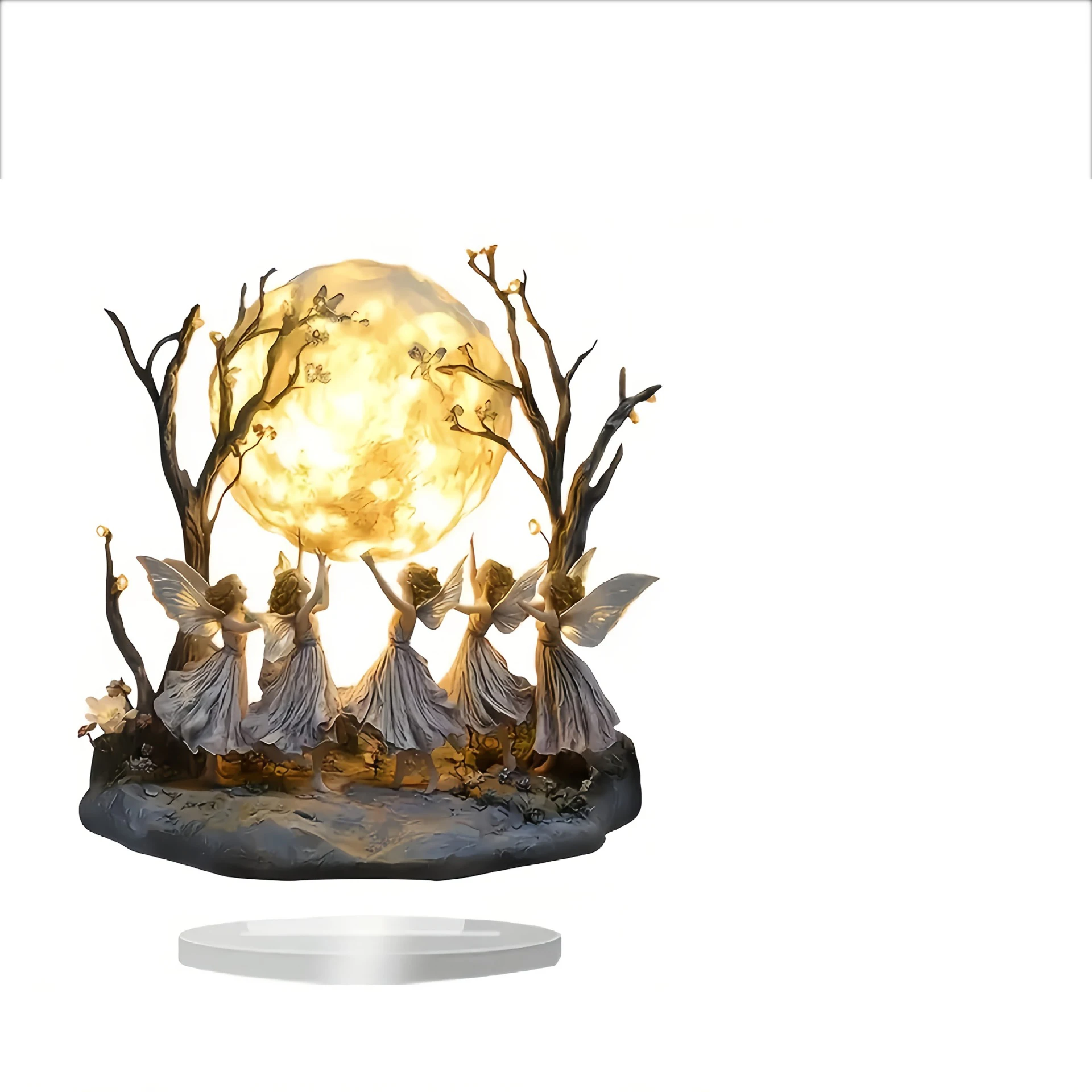 1PCS Fairy Home Decoration Statues Under Moonlight Ideal Holiday Party Gifts Living Room Decoration Desktop Decoration Sculpture 6