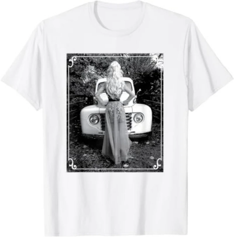 Vintage Country T Shirt Women Retro Truck Woman Portrait Graphic Tee Classic Western Casual Streetwear Daily Wear Fashion Top