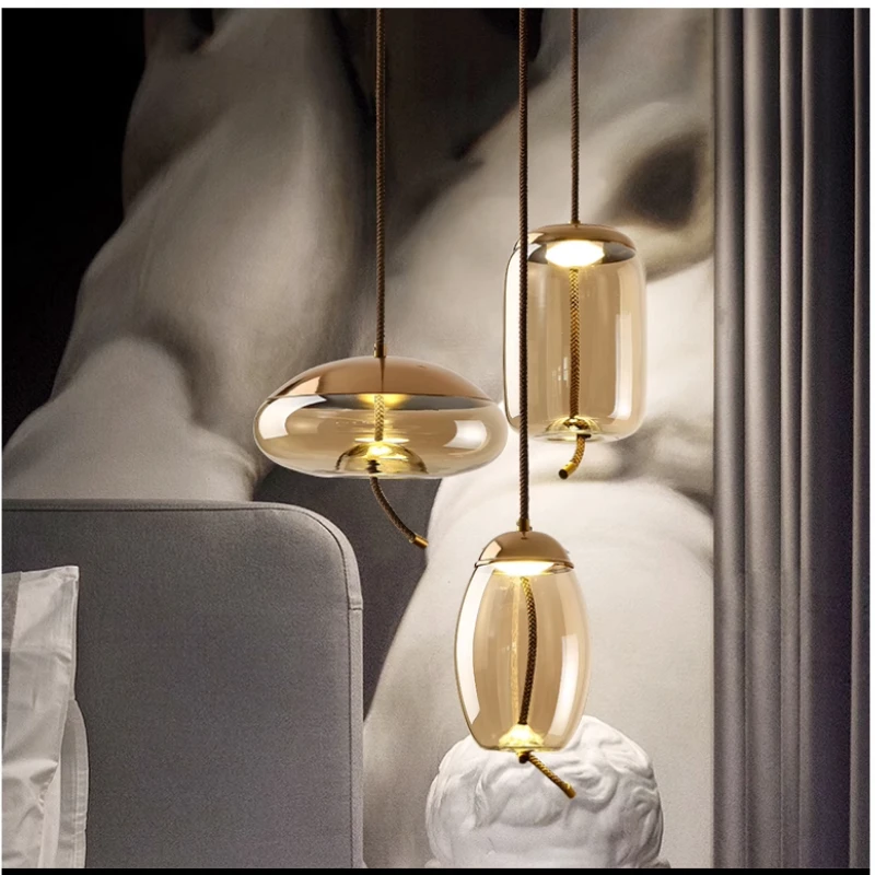 

Light luxury pendant light, post-modern minimalist new style, restaurant bedroom, bar counter, creative bedside art light
