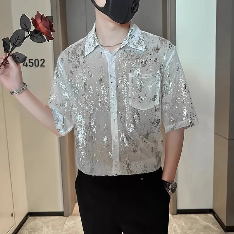 

Simple Design Men's Short Sleeve Shirt Summer 2026 New Fashionable High-End Casual Streetwear Style
