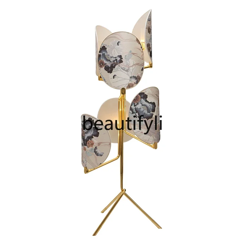 

Printed floor lamp design brass art hotel living room bedroom lamp