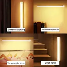 Sem fio recarregável led luzes da noite sensor de movimento luzes armário cozinha luzes da noite quarto sensor luz armário escada luz