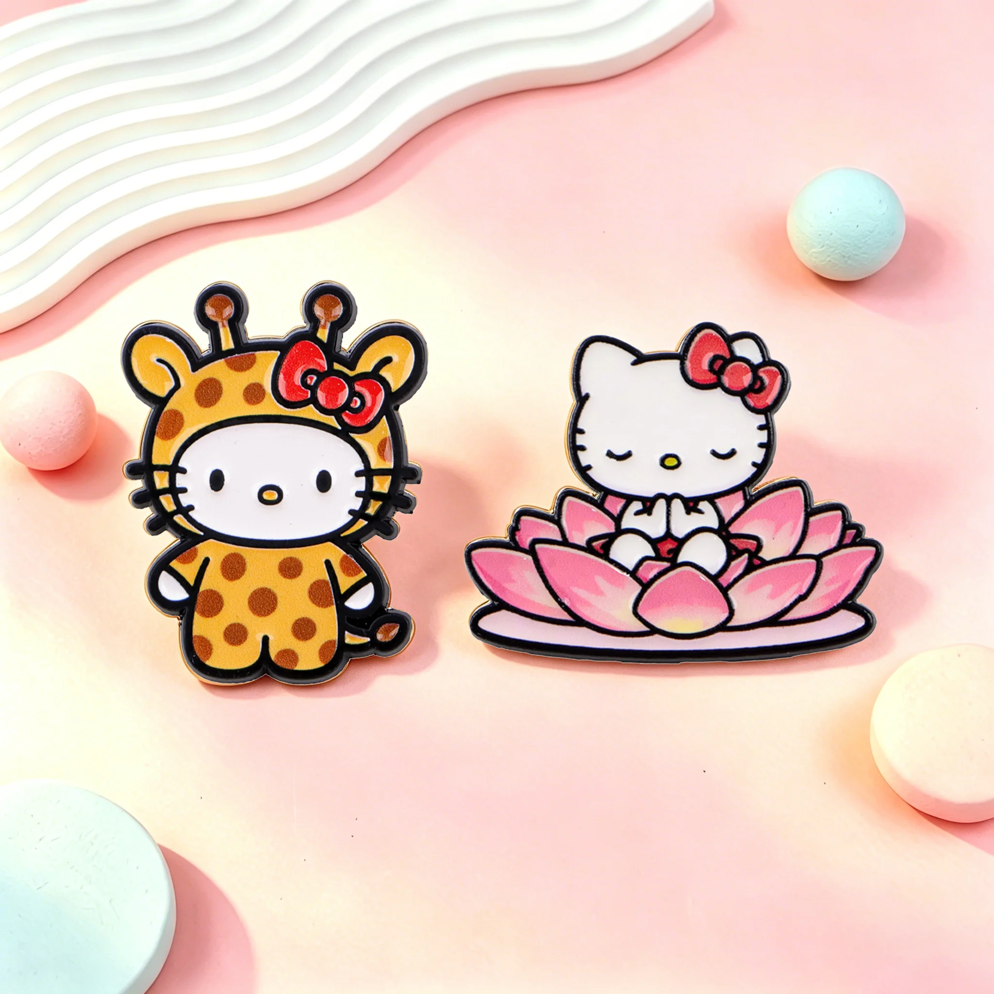 Embroidery Illustration - かわいいキリンエナメルピン蓮のブローチバックパック用バッジジャケット帽子レトロコレクションギフトコスプレアクセサリー