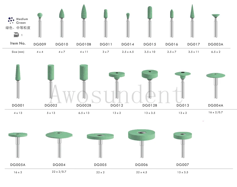 High Density Diamond Grinding Head Used For Zirconia Ceramic Denture