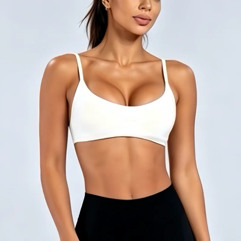 HISTELLO Impact Scoop Neck BH Damen Gym Top Nahtlos Rückenfrei Yoga Push-up Workout Unterwäsche Lauf- und Fitness-BH – Detail 6