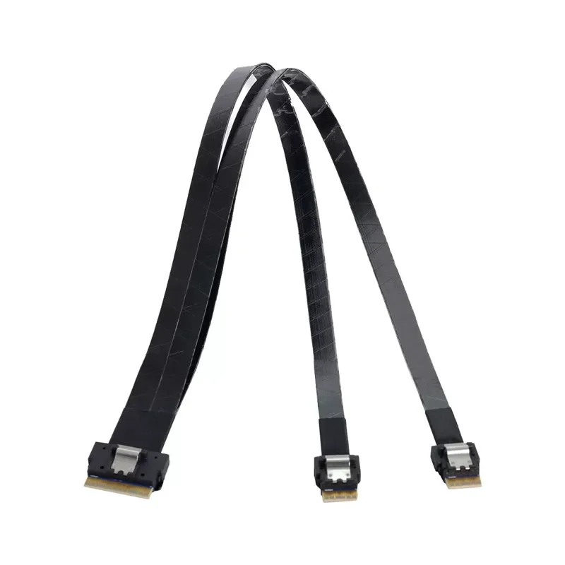 for NVME Slim SFF-8654 8i to 2x SFF-8654 4i Array Data Cable One to Two SAS Server Support Front and Back Backplane Available