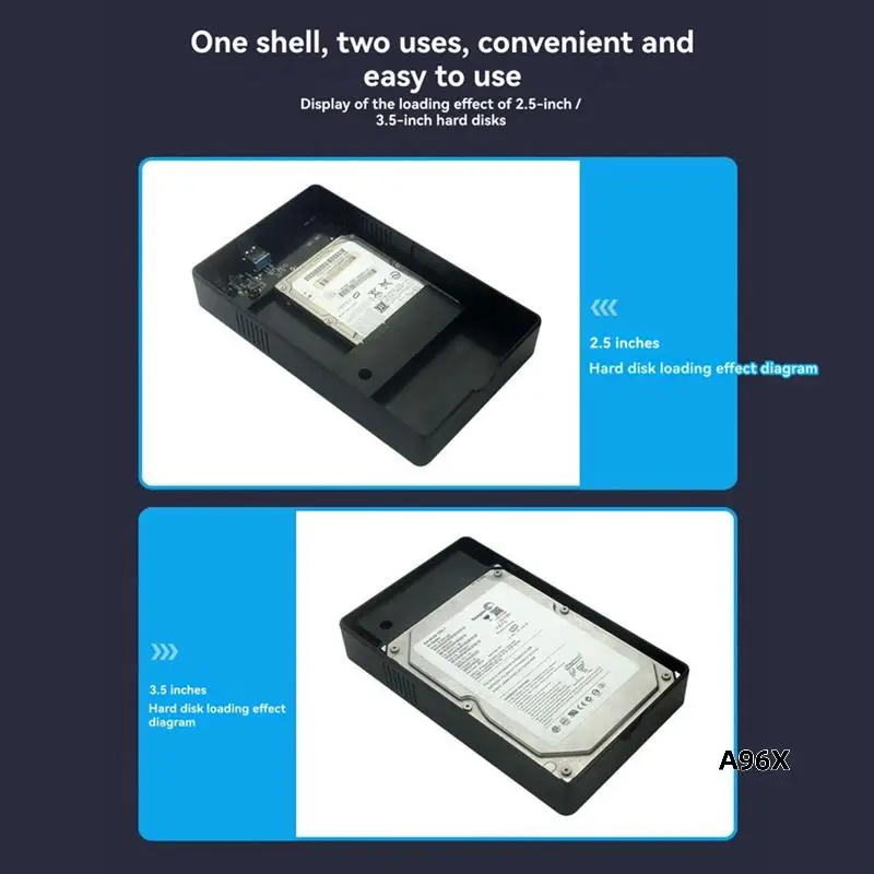 

3.5Inch HDD Case SATA To USB 3.0 Adapter External Hard Drive Enclosure For 2.5/3.5In SSD Disk HDD For PC Laptop