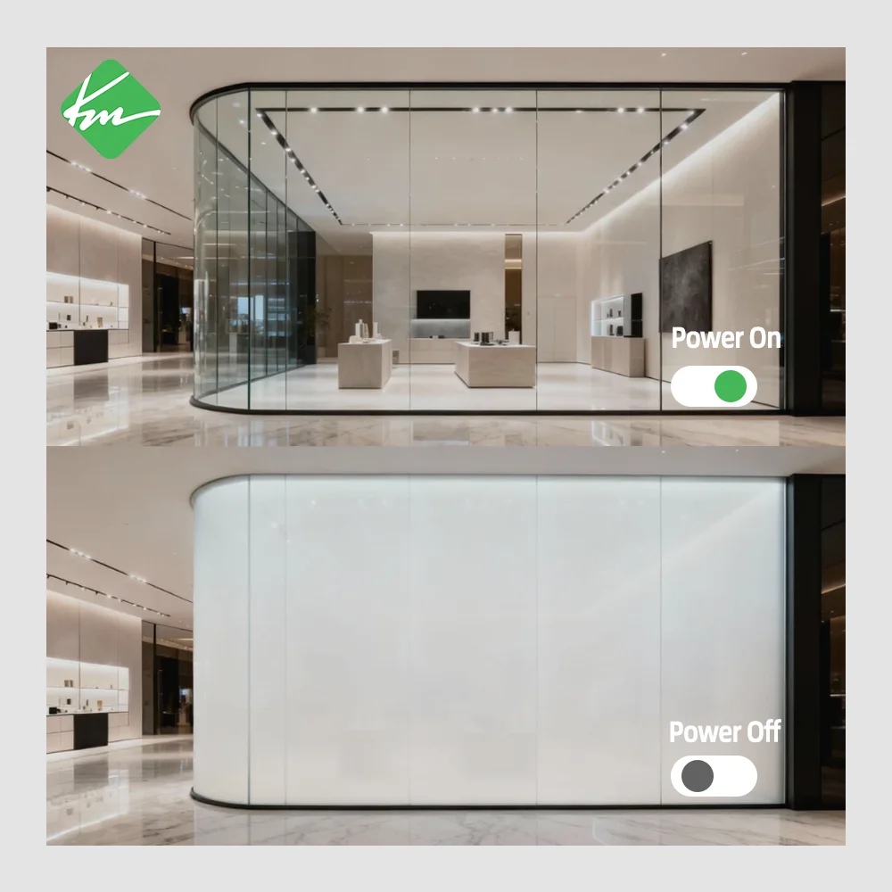 AIROW PDLC Smart Glass Window Film Electric Switchable Privacy Opacifying Film for Large Shopping Mall Commercial Use