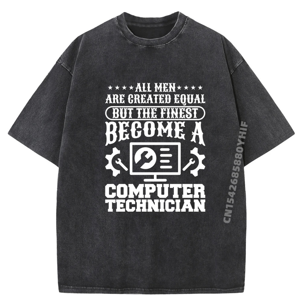 

Смешные футболки The Best Become A Computer Technician, мужские модные и модные классические потертые рубашки, футболки с рисунком