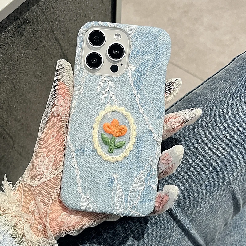 Luxury Quakeproof Lace Butterfly Floral Cover Case for iPhone Half Phone Case 15 14 Plus 13 Pro Max 12 Pro 11 11Pro Max