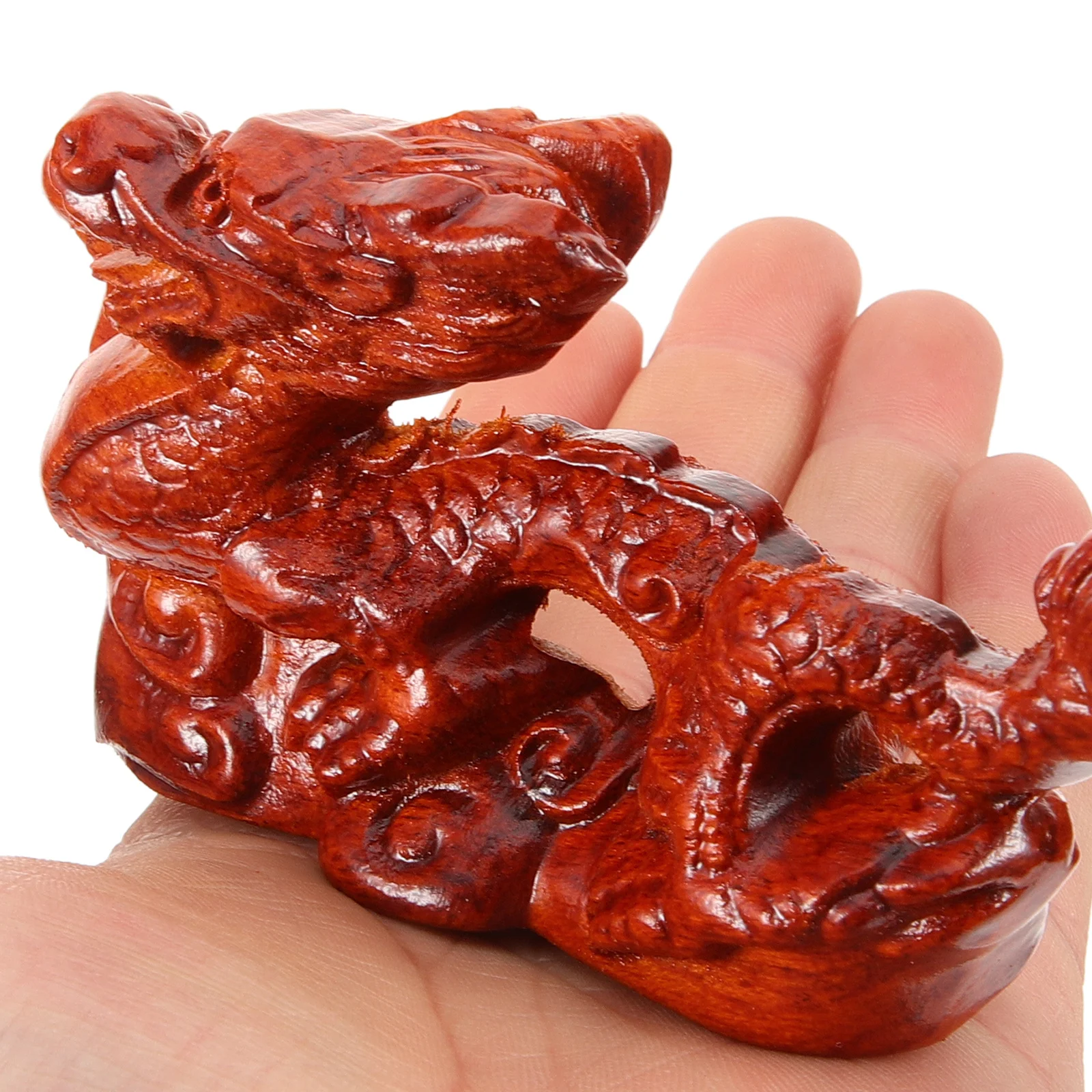 

Chinese Dragon Wooden Statue Zodiac Dragon Craft Sculpture for Table Shelf Indoor Decor Chinese Decoration Wooden Animal Decor