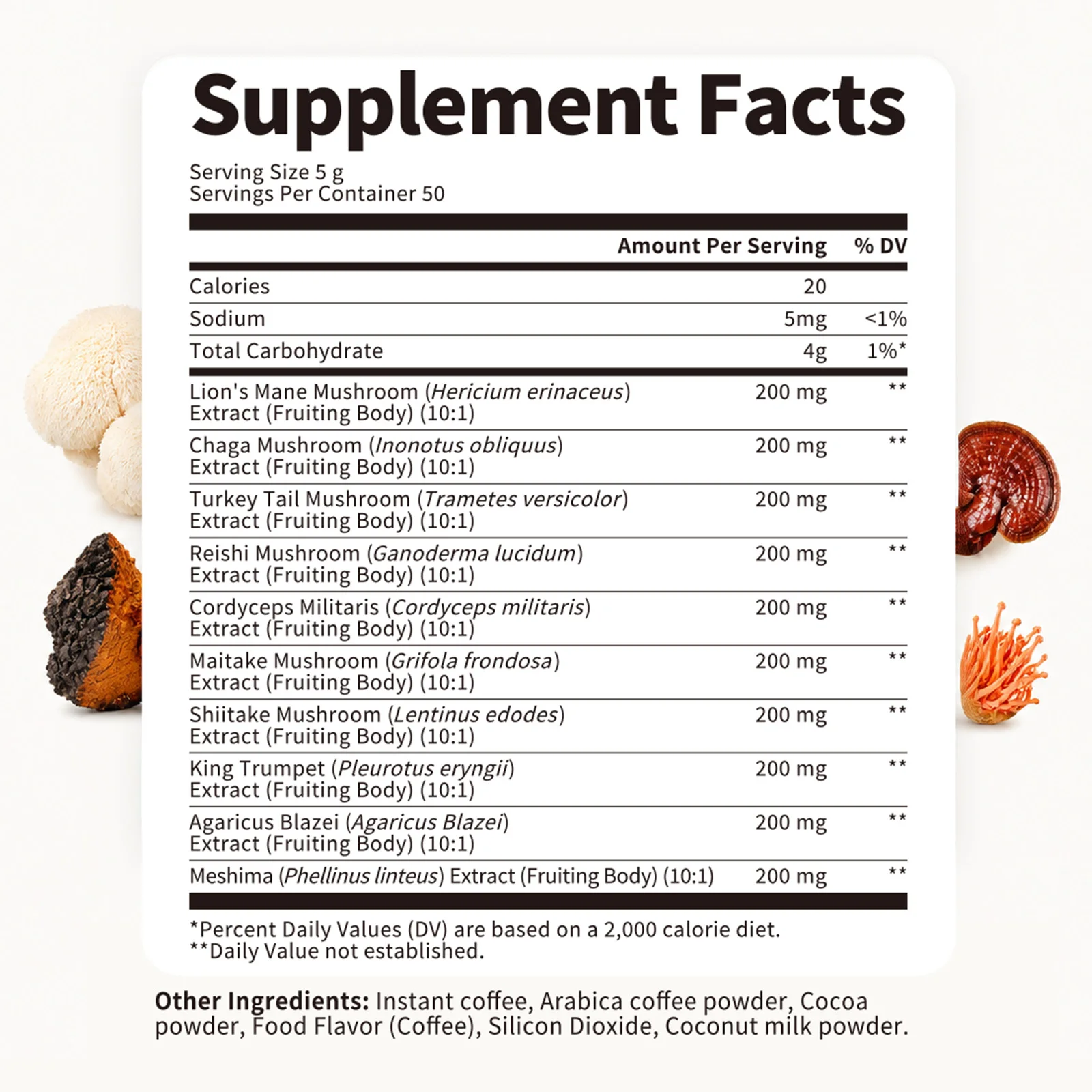 Beworths Reishi Mushroom Coffee Boost Brain Memory and Cognitive Clarity Immune System & Digestion Health Energy Supplement
