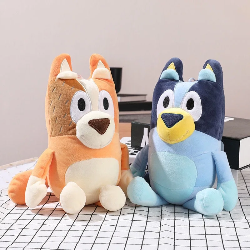 Bluey peluche 40cm bambole di pezza morbide Anime Figure A Happy Family Decorations Cartoon Throw Pillows regali di compleanno per bambini