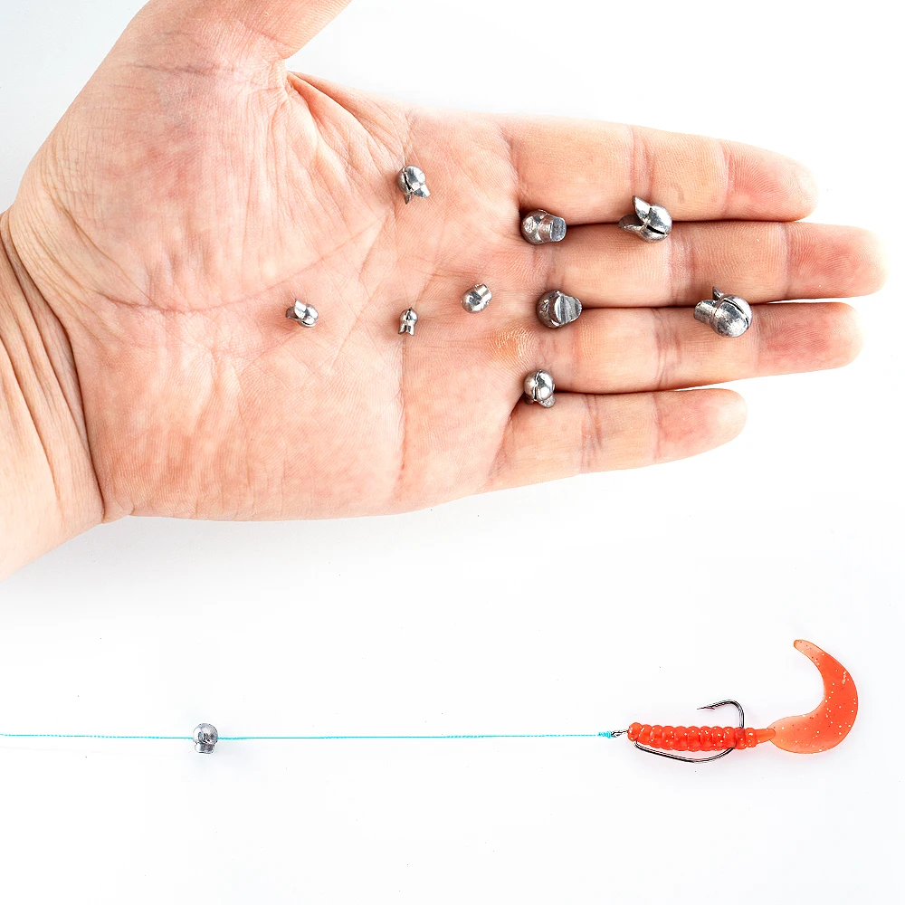 50PCS High Density Lead Split Shot Fishing Weights 0.5g-5g Reusable Duckbill Pinch On Sinkers Sea Freshwater Bottom Tackle