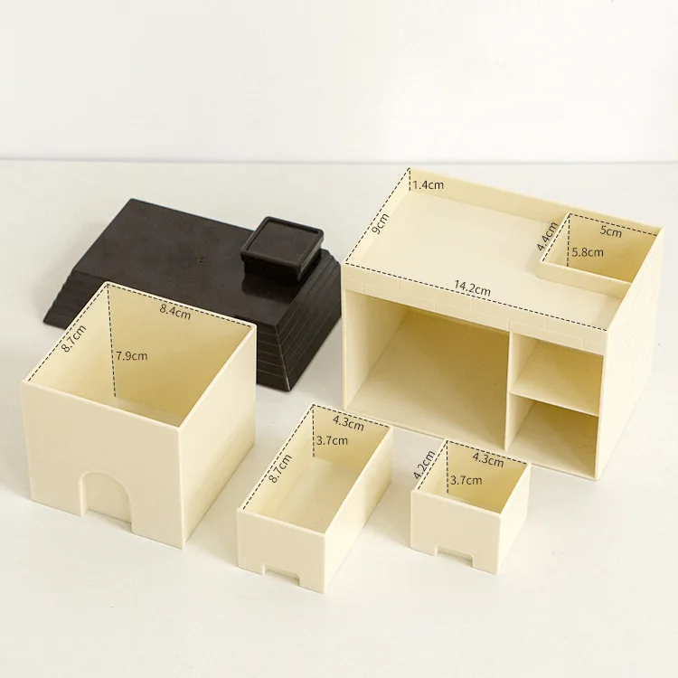 Storage Pen Holder Cartoon Creative Transparent Square Storage Box Minimalist Desktop