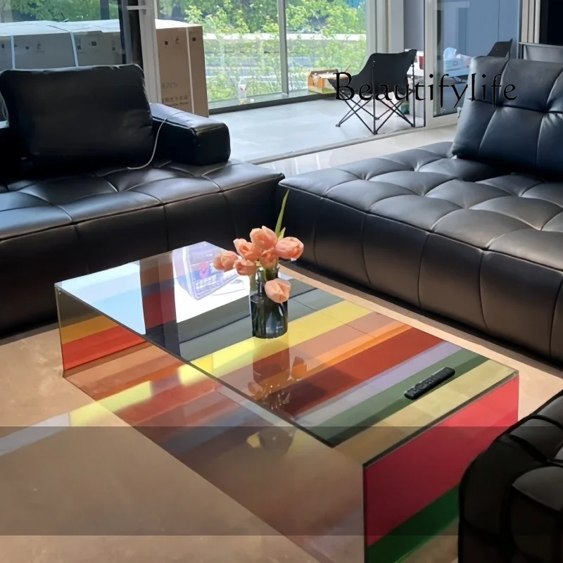 Y Rainbow Coffee Table Living Room Designer Furniture Glass Bay Window Tatami Tea Table
