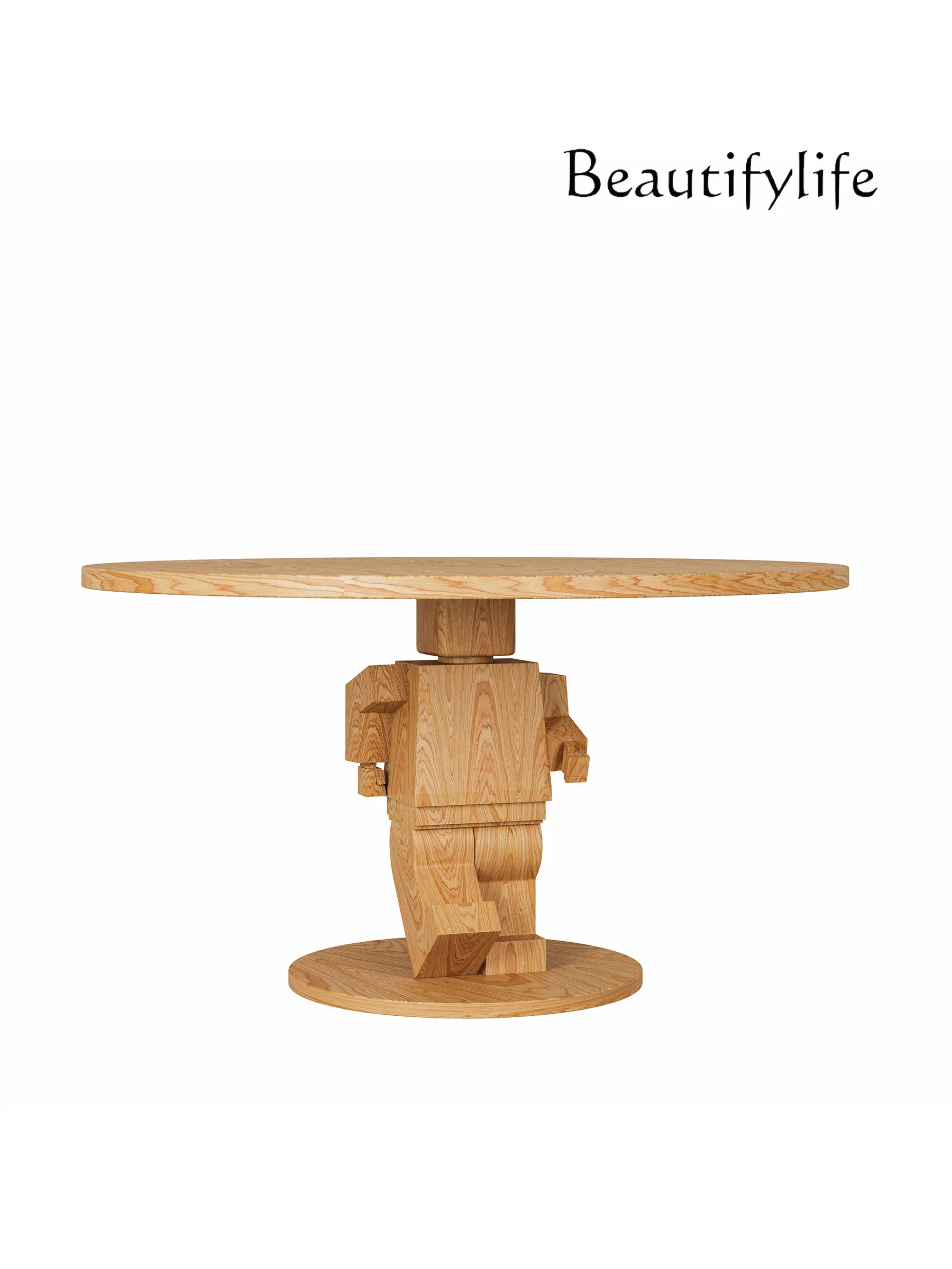 Solid Wood Interesting Furniture Restaurant Robot Table Solid Wood Table Large and Small Apartment Type Table