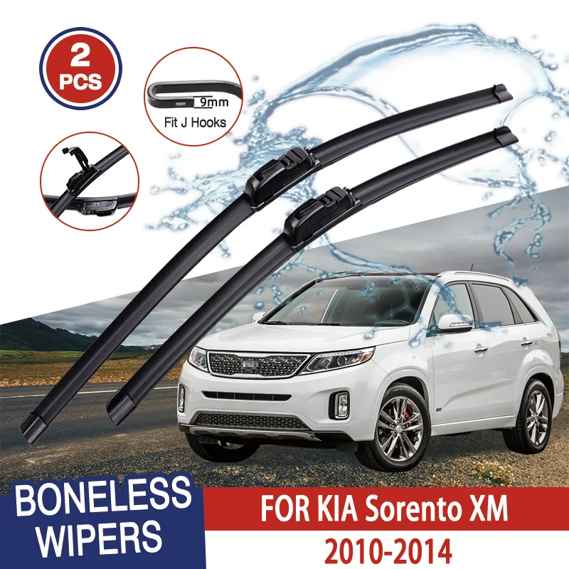 

For KIA Sorento XM 2010-2014 Car Front Wiper U-type Soft Rubber Boneless Wiper HD Quiet Durable Automotive Wiper 24"+20"