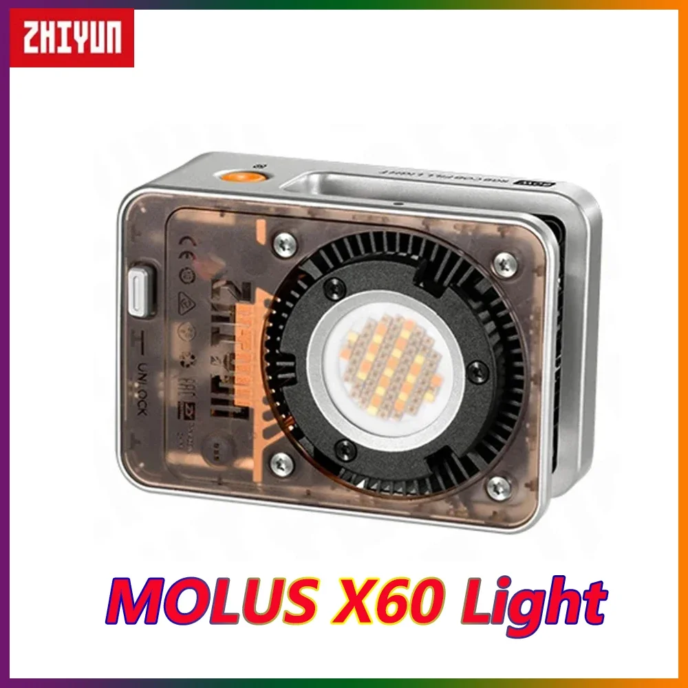 ZHIYUN MOLUS X60 60W Full Color RGB COB Film and Video Light Pocket Fill Lamp for Filmmakers Photographer Youtube Shooting