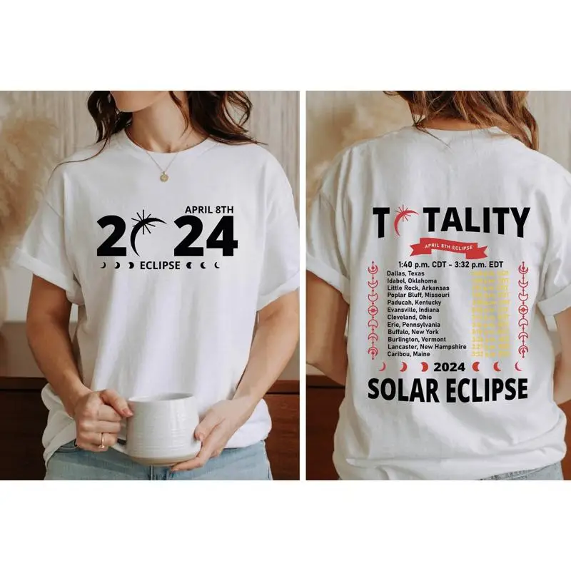 8th 2024 تي شيرت إجمالي كسوف الشمس #1