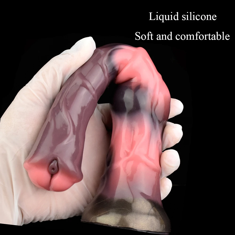 GBAR Silicone Animal Horse Dildo Fantasy Big Knot Penis With Sucker Vaginal Massager Anal Sex Toys For Women Men Masturbator ﻿