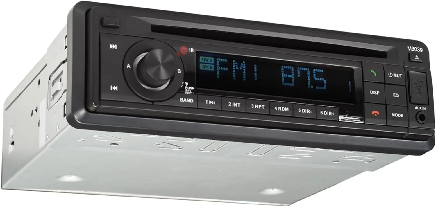 Marine RV Car Stereo Receiver with Bluetooth, DVD CD USB AUX, 40W x 4, Remote Control