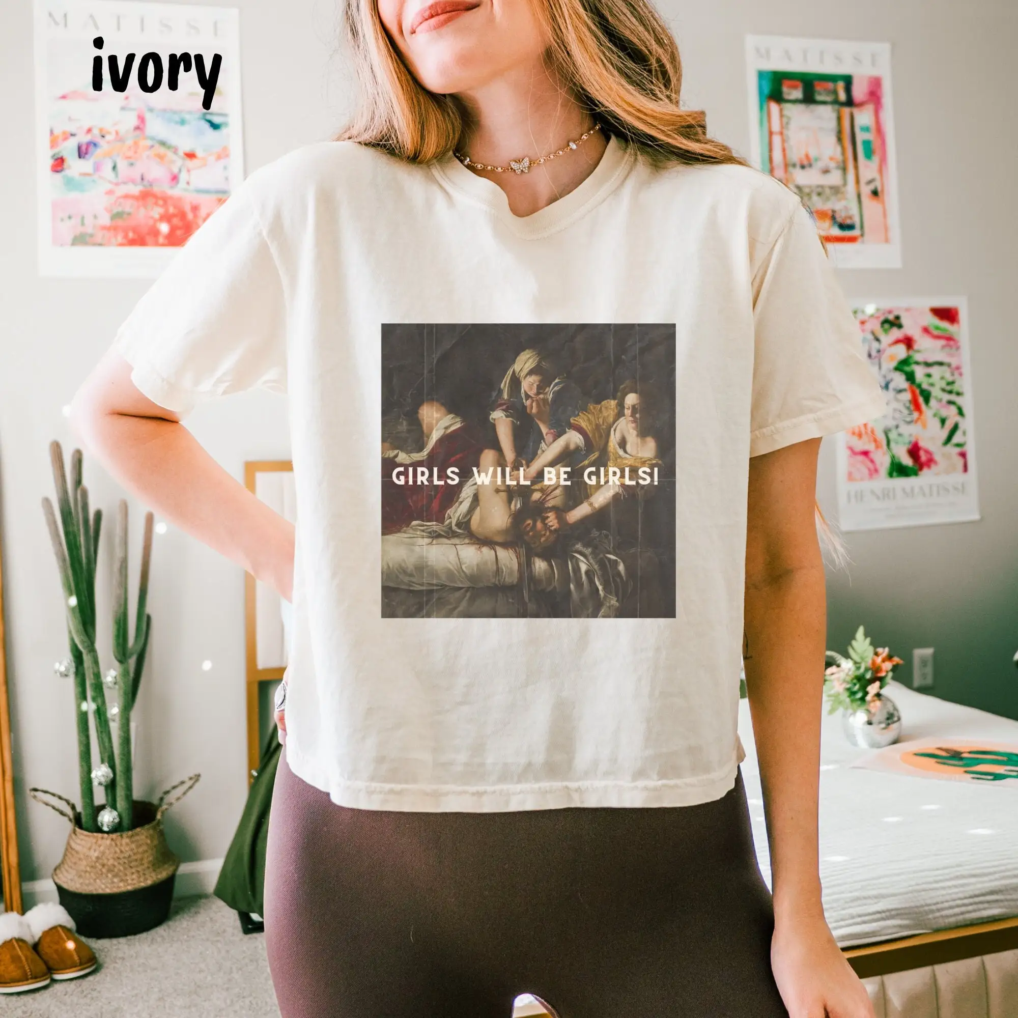 Girls Will Be Boxy T Shirt Judith Beheading Holofernes Crop Unhinged Feminist Girl Power Comfort Colors Burn The Patriarchy