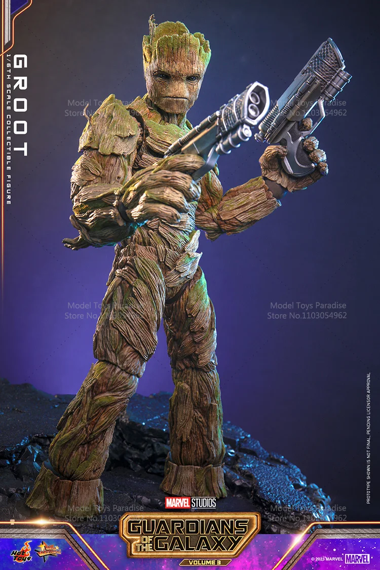 HotToys HT MMS706 1/6 ألعاب قابلة للجمع Groot Guardians of the Galaxy Vol.3 بطل السوبر 32.5 سنتيمتر عمل نموذج لجسم المشجعين الهدايا