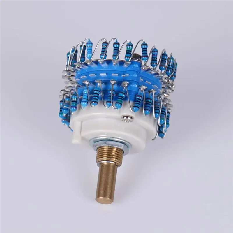 VELIF-Dual Channel Volume Potentiometer 24 Level 1M Stepper Round Handle Design New