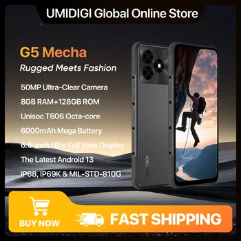 UMIDIGI G5 Mecha robuuste smartphone Android 13,16GB (8GB+8GB)RAM 128GB ROM 6.6 