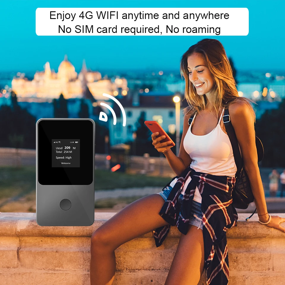 Imagem -02 - Kuwfi Pocket 4g Router 150mbps Wireless Wifi Portable Modem Desbloqueado Outdoor Mobile Hotspot Dongle Sim Livre 3500mah Power Bank