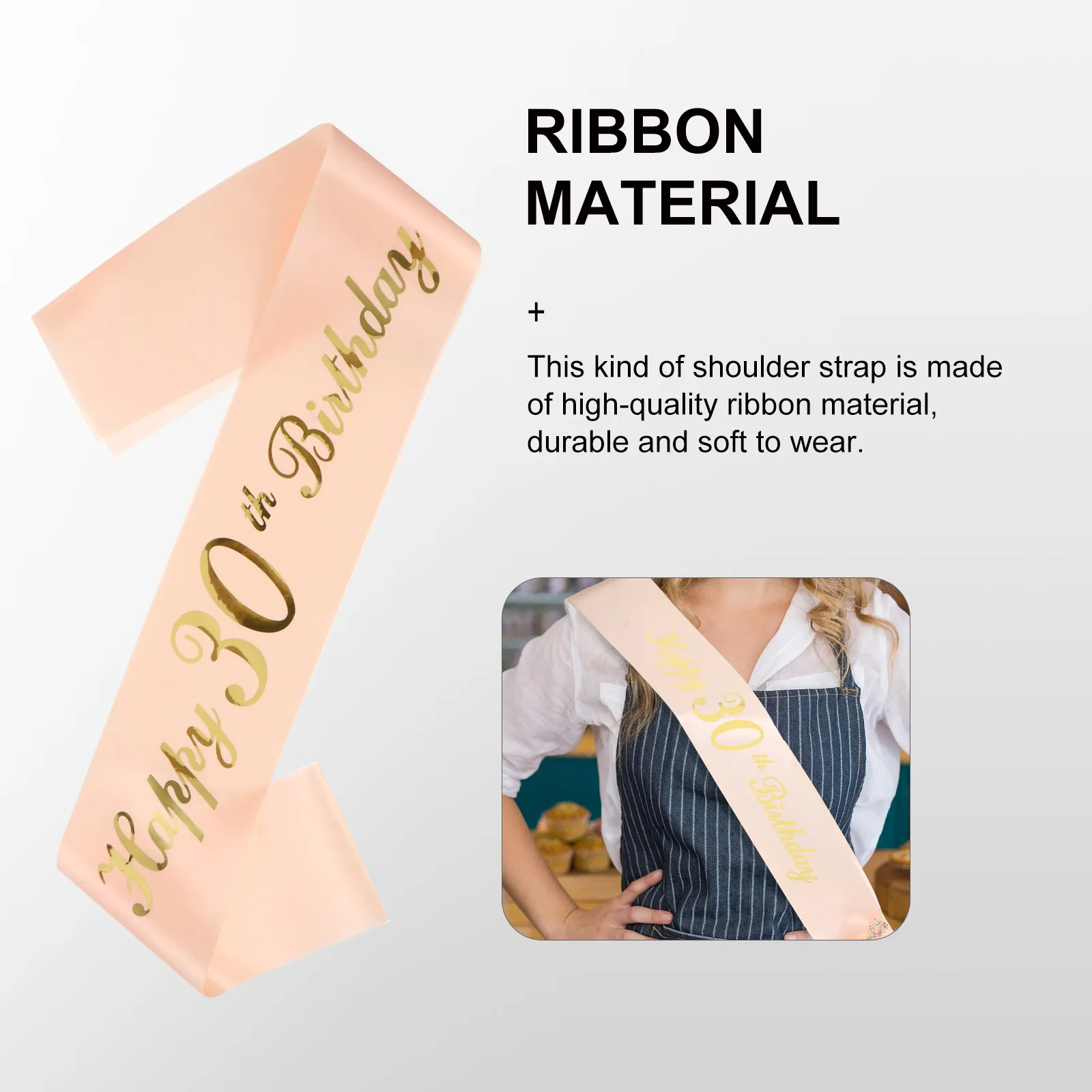

4pcs Birthday Crown Shoulder Strap Waterproof Ribbon Party Decorative Props For Birthday Bachelor Friends Gathering