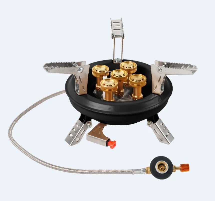Estufa de Gas portátil para acampar BRS-201A, quemador de Gas butano propano de alta presión de 16000W, estufa de emergencia para exteriores con encendido piezoeléctrico