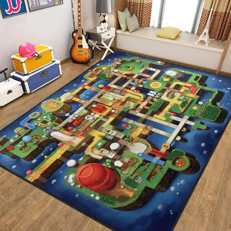 Transportation Parking Lot Cartoon Road Carpet Children's Car Track Crawling Mat Early Education Game Blanket Home Decoration