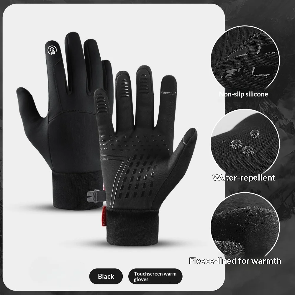 Thermal Touchscreen Gloves for Skiing Biking Winter Windproof Water Resistant Unisex Gloves Fleece Lined Cold Weather Gloves