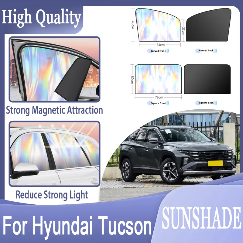 For Hyundai Tucson, Strong Magnetic Sun Visor Laser Reflective Shade, Blocks UV & Heat, Protects Interior from Fading.
