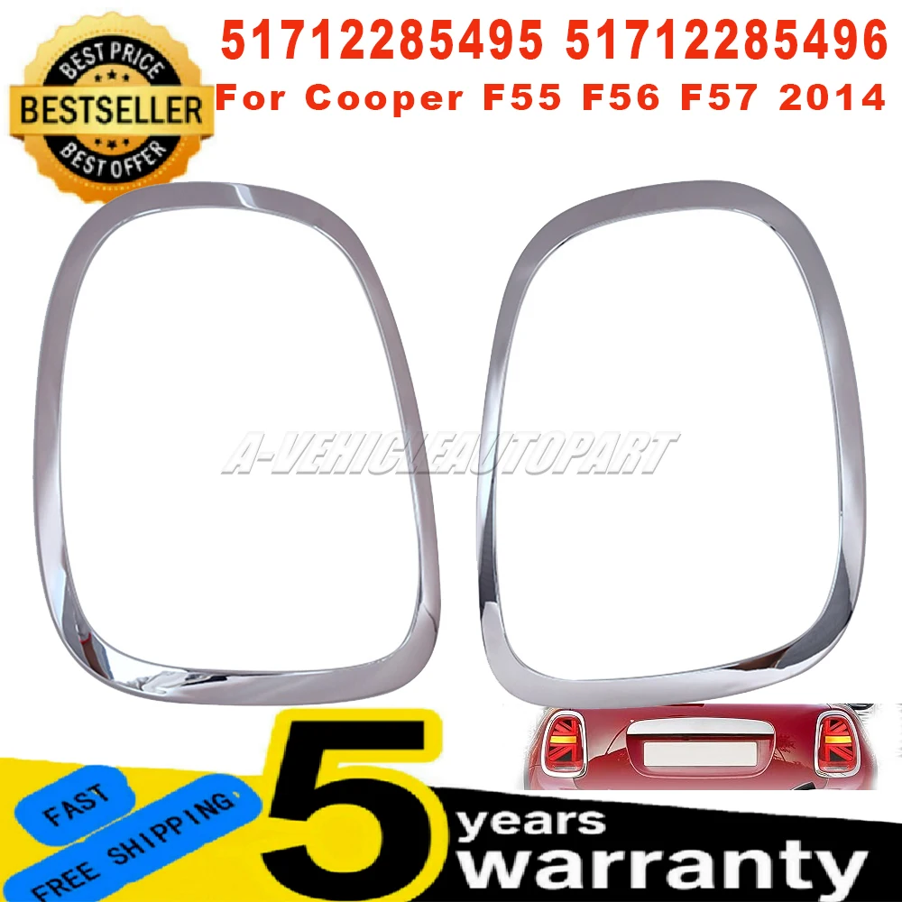 Tail Light Surround Trim For Mini For Cooper F55 F56 F57 2014+ Rear Light Frame Lamp Cover High Chrome Finish Auto Part