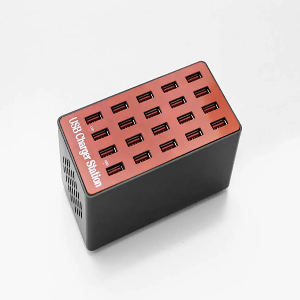 20 USB Ports Desktop Charger 16A Fast Charging Safe Protection for Smartphones Tablets