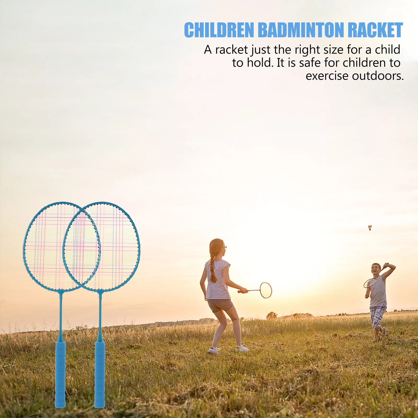

1Set Children Badminton Racket Set Comfortable Lightweight Outdoor Sports Badminton Rackets with Balls for Kids 3-12 Years Old