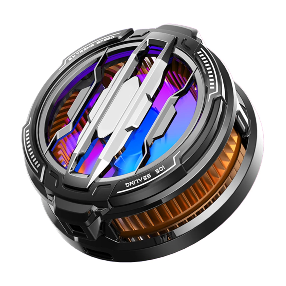 Magnetic & Back Clip Mobile Phone Semiconductor Cooling Fan Radiator RGB for Android iPhone PUBG Game Cooler for Mobile Gaming
