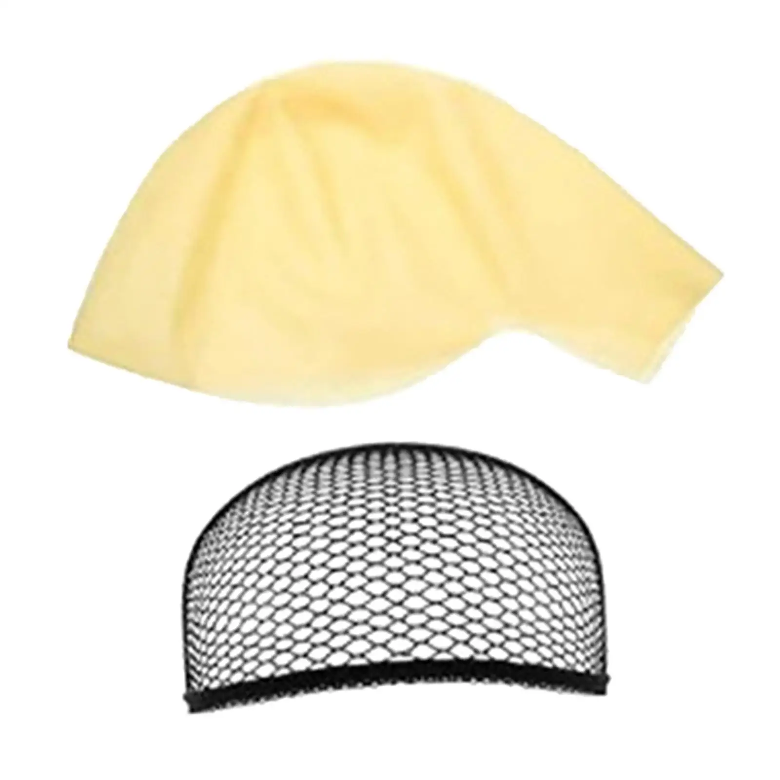 3xSkinhead Cap Bald Cap Cosplay اللاتكس المتين لمهرجانات الفيلم الفاخرة للبالغين مع شبكة شعر