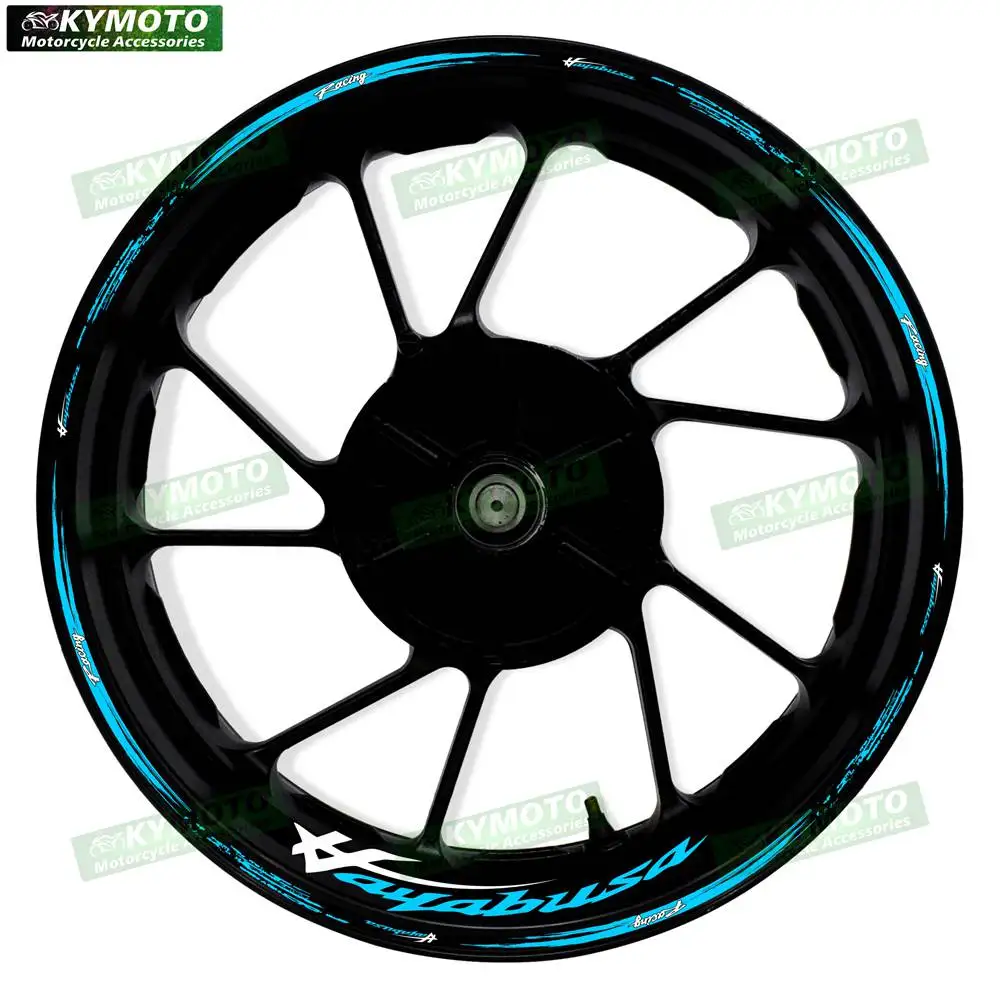 Reflective motorcycle wheel decals for HAYABUSA 17-inch front and rear wheel fairings and rims waterproof decal decoration