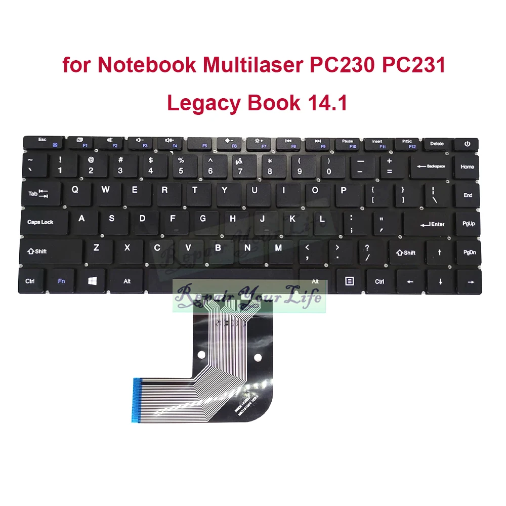 

US English Keyboard For Notebook Multilaser PC230 PC231 Legacy Book 14.1 Replacement Keyboards MB3181004 PRIDE-K3892 YMS-0177-B