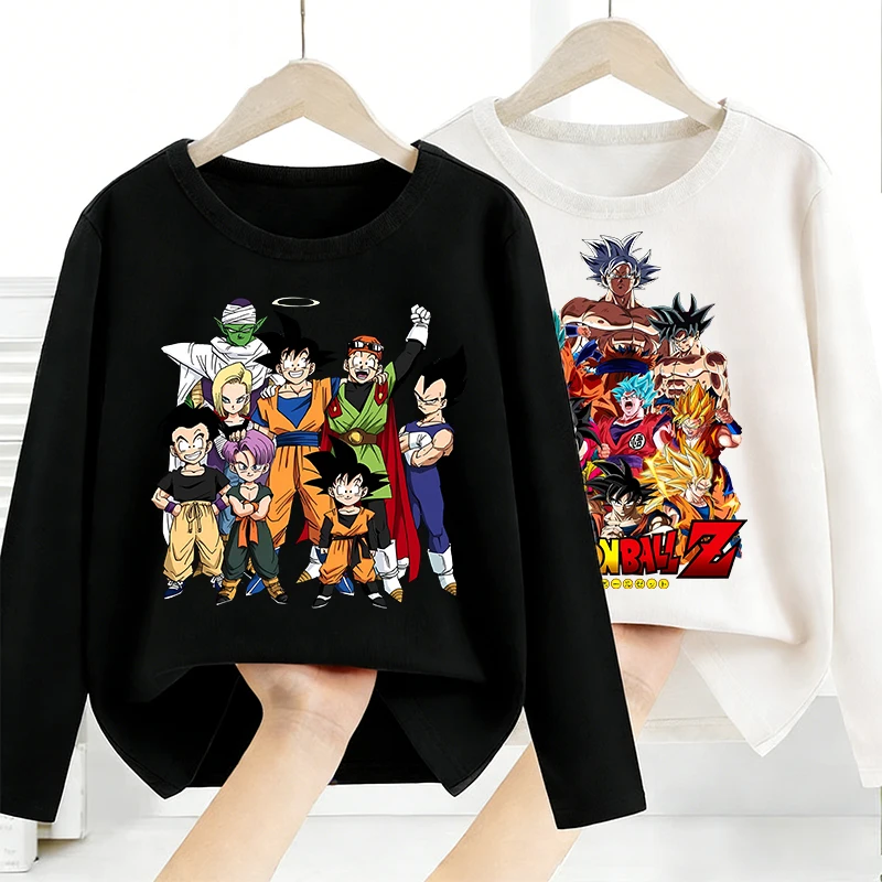 

Dragon Ball Long Sleeves Anime Cartoon Tops Base Layer Shirt Boy Goku T-shirt Fashion Pullover Children Tee Spring Clothes Gift