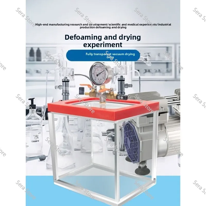 Fully transparent acrylic plexiglass vacuum sealed drying oven vacuum kettle glue resin air extraction defoaming bucket