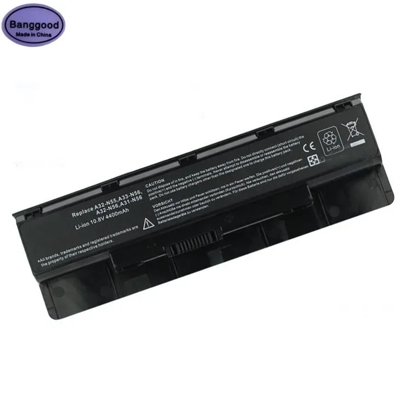 4400mAh A32-N56 A31-N56 A31-N55 A33-N56 Laptop Battery for ASUS ROG G56 N46 G56J N56 G56J N46V N46VM N56DY N56JN N76 R500N