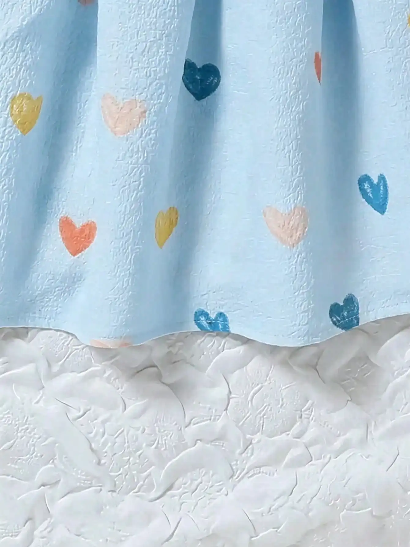 Kinderkleid mit Rüschen, Rundhalsausschnitt, Ärmellos, Herz-Print und Schmetterlingsschleife, Langes, Lockeres Kleid für Mädchen – Detail 12